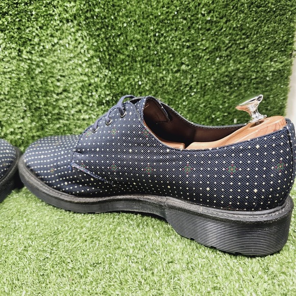 Dr.‎ Martens 1461 Navy Blue Polka Dot Casual Shoes Made in England Mens Size 11 - Picture 6 of 11